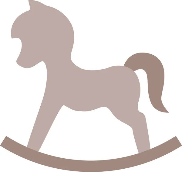 Cuna Caballo Balanceo Icono Caballo Estilo Plano — Vector de stock