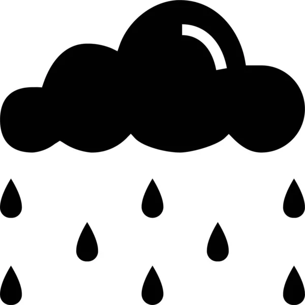 Дощ Дощова Мокра Ікона Суцільному Стилі — стоковий вектор