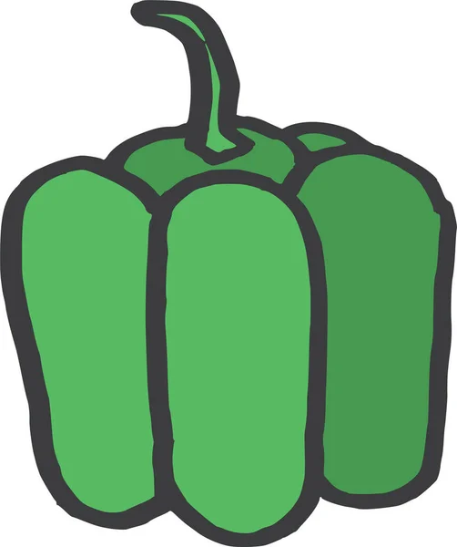 Campana Capsicum Icono Comida Estilo Dibujado Mano — Vector de stock