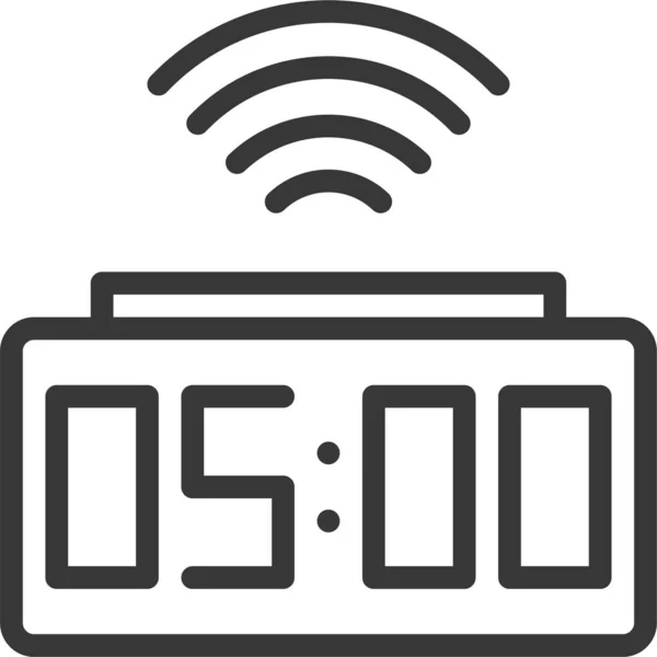Despertador Despertador Relógio Ícone Estilo Esboço — Vetor de Stock