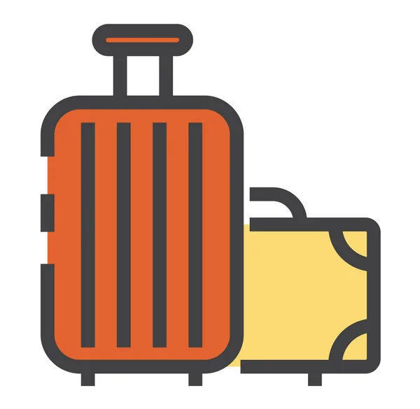 Luggage Suitcase Tourism Icon Filledoutline Style — Stock Vector