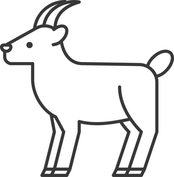 Animal Cabra Mamífero Icono Estilo Esquema — Vector de stock