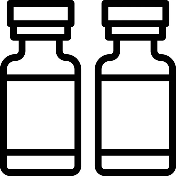 Flessen Vaccin Drugs Icoon — Stockvector