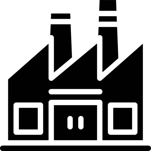 Fabryka Przemysłowy Ikona Solidny Styl — Wektor stockowy