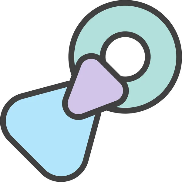 Baby Chew Toy Rattle Icon Filledoutline Style — 图库矢量图片