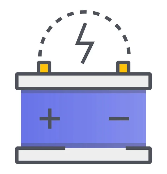Ηλεκτρικό Εικονίδιο Φόρτισης Μπαταρίας Στυλ Γεμισμένο Περίγραμμα — Διανυσματικό Αρχείο