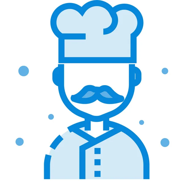 Chef Icône Chapeau Cuisine Dans Style Filledoutline — Image vectorielle