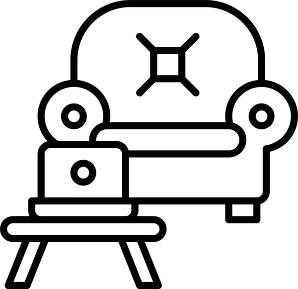 Home Laptop Sofa Icon — Stock Vector