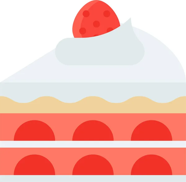 Panadería Pastel Postre Icono Estilo Plano — Vector de stock