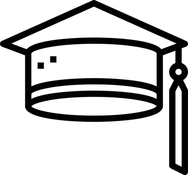 Cap Graduation Mortarboard Ikon Körvonalazott Stílusban — Stock Vector