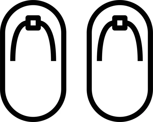 Footwear Sandals Shoes Icon Outline Style — Stock Vector