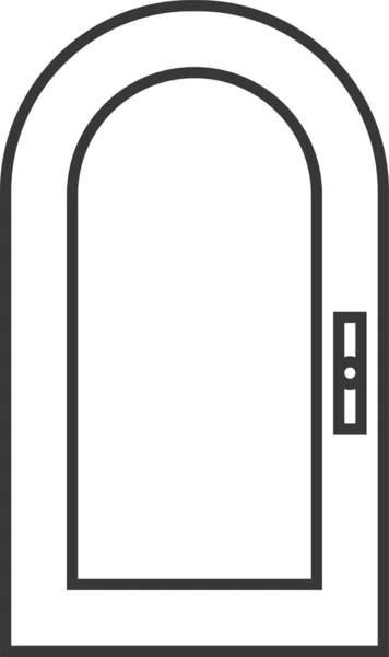 装飾ドアの家のアイコンアウトラインスタイルで — ストックベクタ