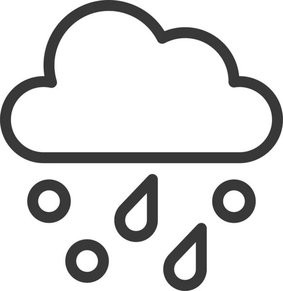 Cold Hail Rain Icon Outline Style — 图库矢量图片