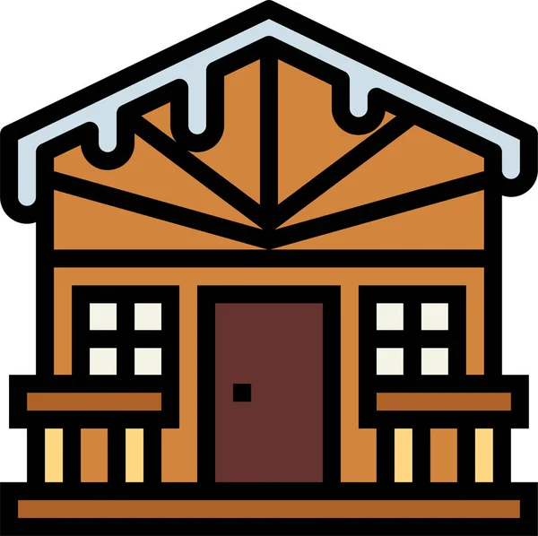 Building Cabin House Icon — Stock Vector