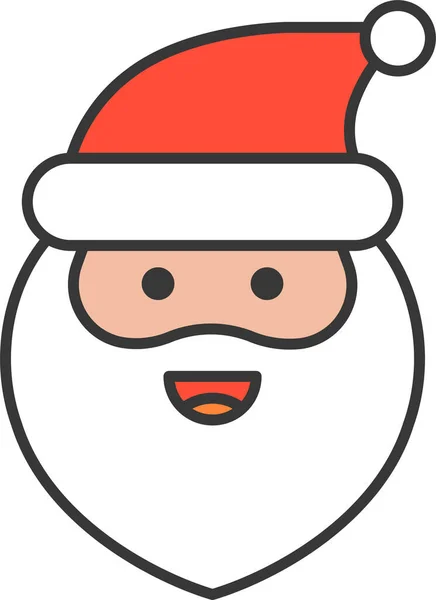 Εικονίδιο Avartar Emoji Santa Στυλ Πλήρους Περιγράμματος — Διανυσματικό Αρχείο