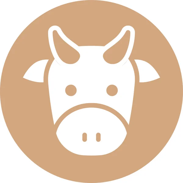 Ícone Vaca Gado Animal Estilo Crachá — Vetor de Stock