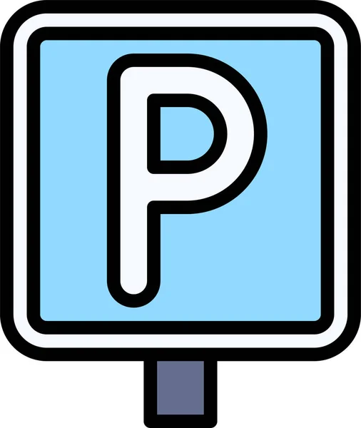 Parking Vehicle Traffic Icon Filledoutline Style — Stock Vector