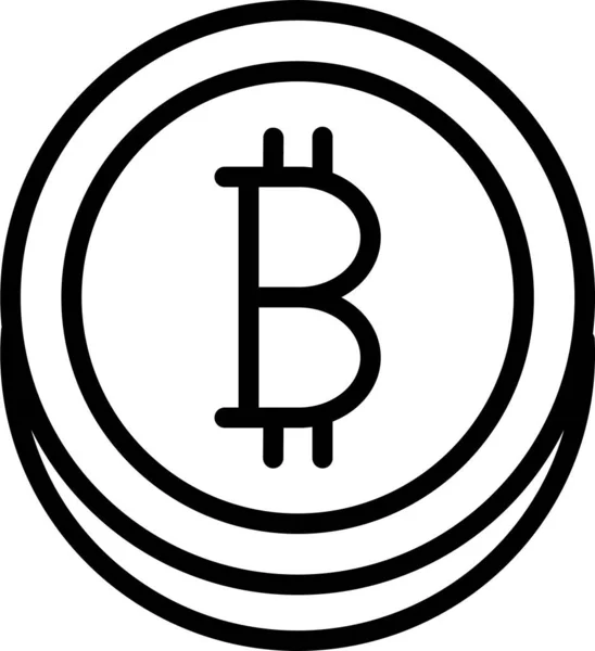 Ikona Bitcoin Cryptocurrency Btc Stylu Osnovy — Stockový vektor