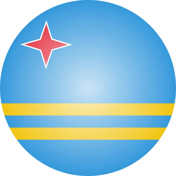 Aruba Country Flag Icon Isometric Style — 스톡 벡터