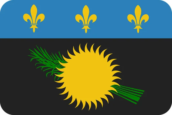 País Bandera Guadeloupe Icono Estilo Plano — Vector de stock