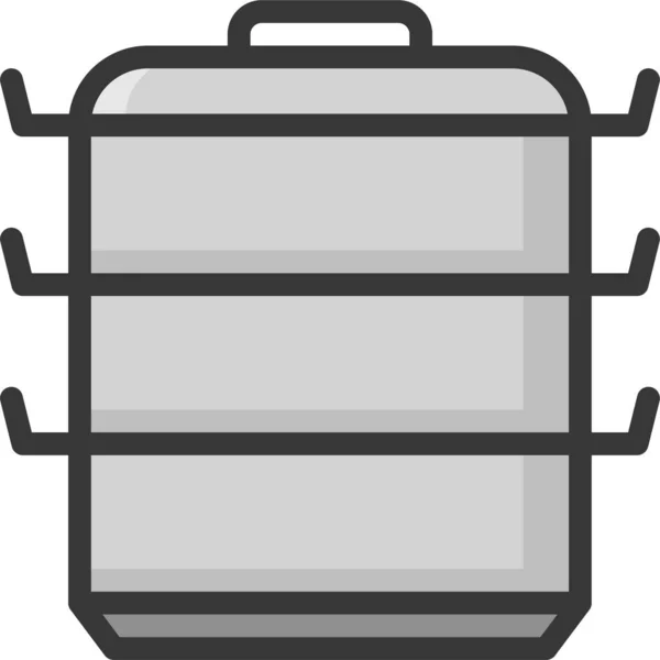 Cocina China Vapor Icono Utensilios Cocina Estilo Filledoutline — Vector de stock