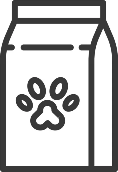 Animal Food Bag Pet Icon Outline Style — 图库矢量图片