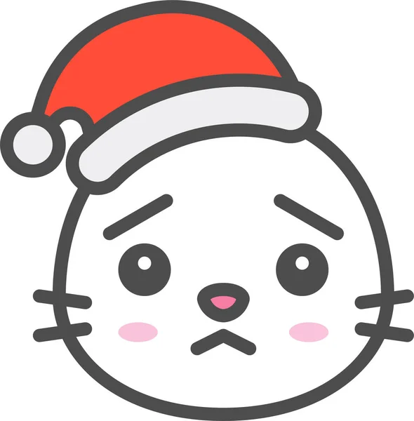 Animal Avatar Icône Noël Dans Style Filledoutline — Image vectorielle