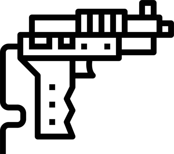 Gun Science Space Icon Outline Style — 스톡 벡터