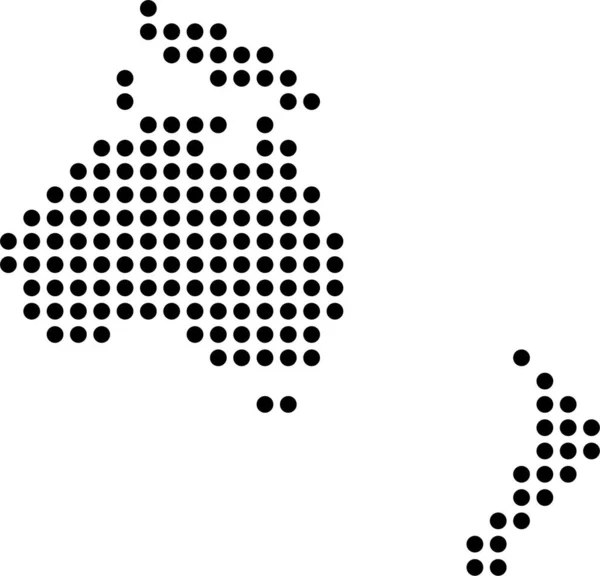 Australia Continente Mappa Icona Stile Solido — Vettoriale Stock