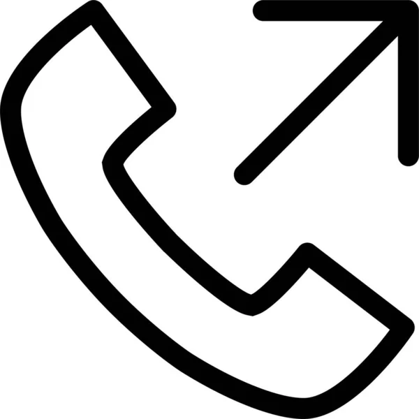 Oproep Mobiel Uitgaande Pictogram Contourstijl — Stockvector