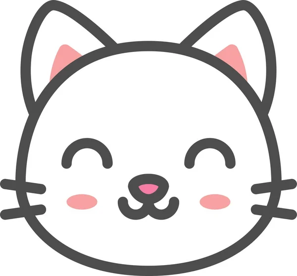 Avatar Gato Lindo Icono Filledoutline Estilo — Vector de stock