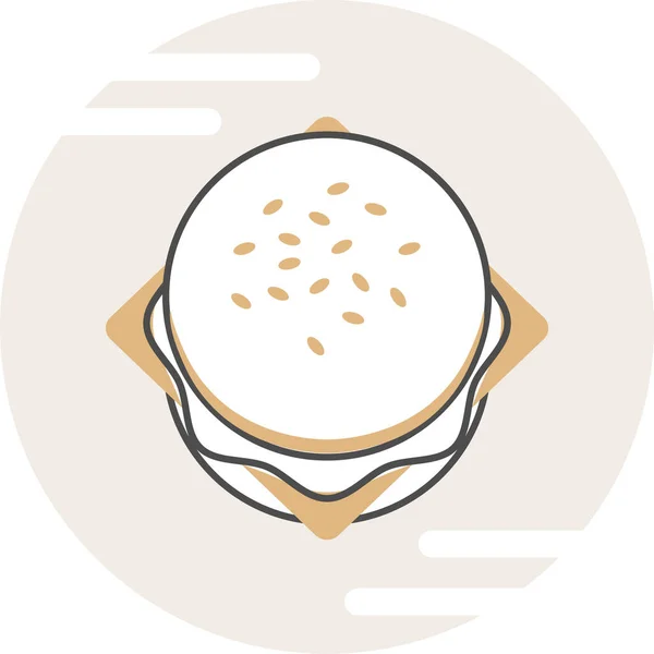 Comida Rápida Hamburguesa Icono Estilo Filledoutline — Vector de stock