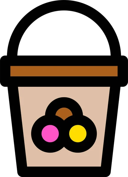 Bucket Frozen Ice Cream Icon Filledoutline Style — 图库矢量图片