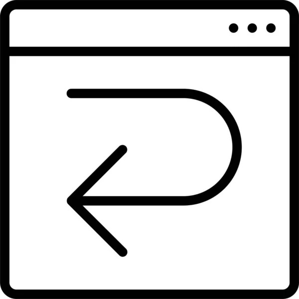 Back Reboot Reset Pictogram Grote Lijnen — Stockvector