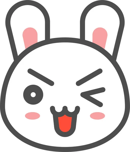 Иконка Кролика Животного Аватара Стиле Filledoutline — стоковый вектор