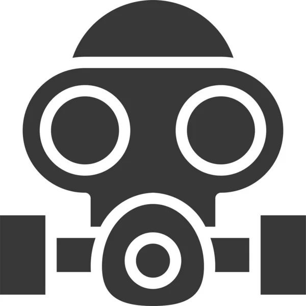 Apparatuur Gasmasker Bescherming Pictogram Massieve Stijl — Stockvector