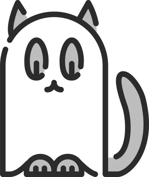 Buo Cat Ghost Icon Filledoutline Style — Stockvektor