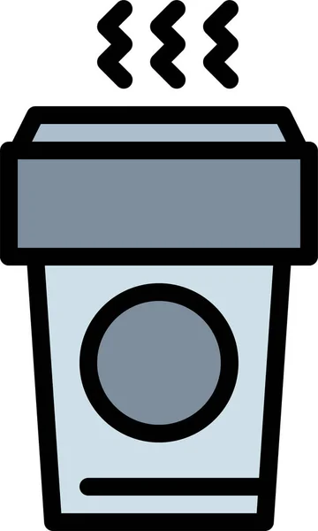 Koffiekopje Drinken Pictogram Filedoutline Stijl — Stockvector