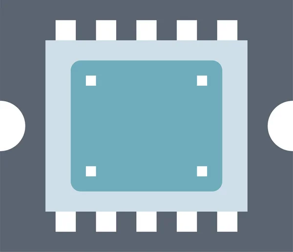 Chip Computer Cpu Symbol Flachen Stil — Stockvektor