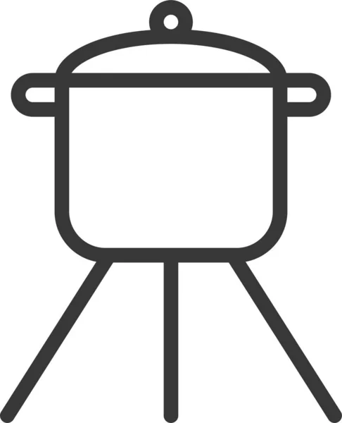 Cooking Pot Kitchen Kitchenware Icon Outline Style — 图库矢量图片