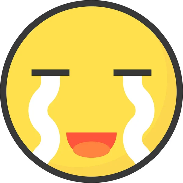 Emoji Emoticon Uttrycksikon Ifylld Konturstil — Stock vektor