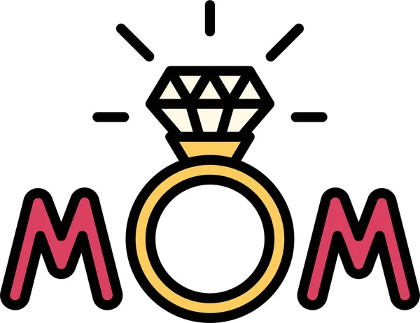 Célébrer Icône Fête Mère Dans Style Filledoutline — Image vectorielle