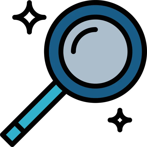 Detective Glass Magnifier Icon Filledoutline Style — Stock Vector