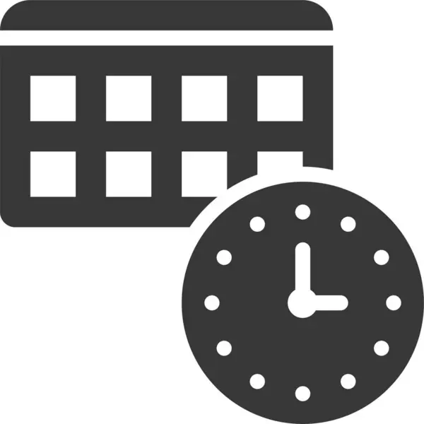 Cita Reloj Fecha Icono Estilo Sólido — Archivo Imágenes Vectoriales