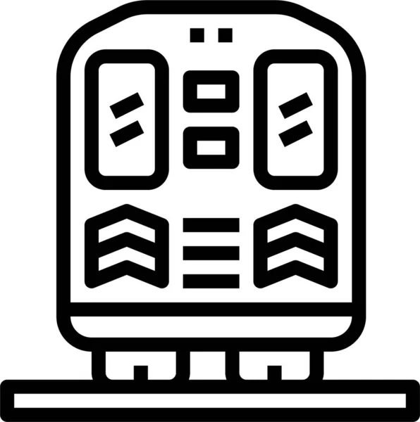 Back Railway Train Icon Outline Style — Stock Vector