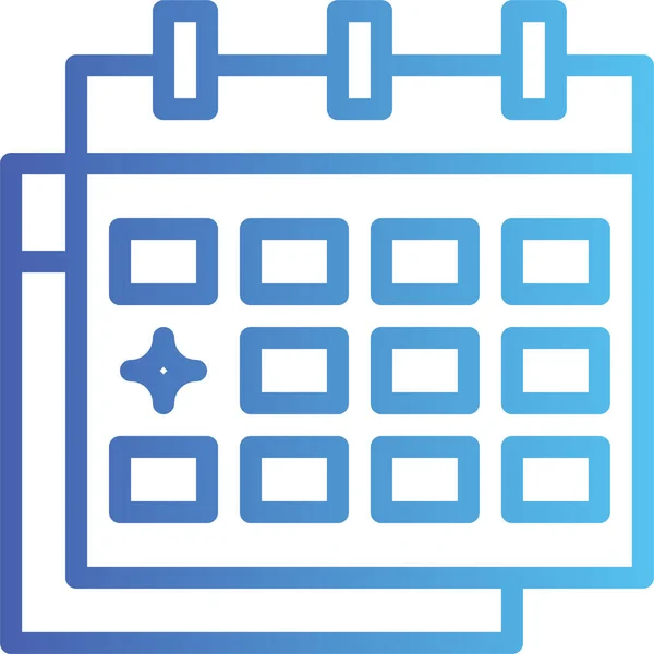 Ikona Organizace Data Kalendáře Stylu Osnovy — Stockový vektor