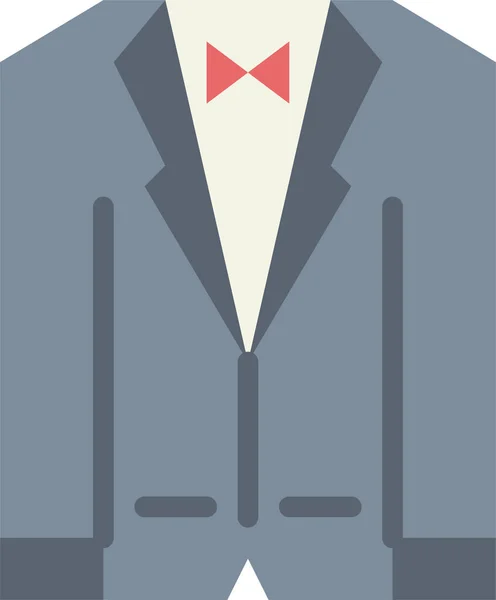 Fashion Suit Tuxedo Icon Flat Style — 스톡 벡터