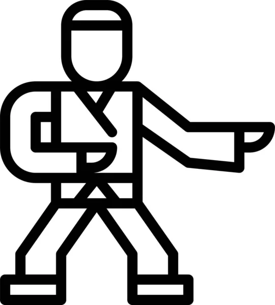 Icono Esquema Karate Judo Estilo Esquema — Vector de stock
