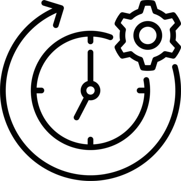 钟表顺时针配置图标在轮廓样式 — 图库矢量图片