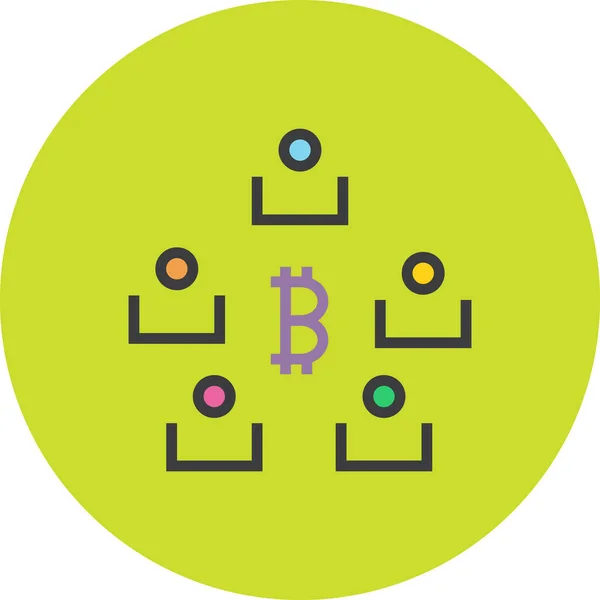 Bitcoin Funds Online Icon Filledoutline Style — 스톡 벡터